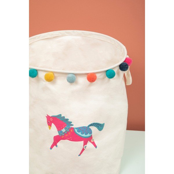 Biely látkový detský kôš na hračky ø 38x48 cm Mimo Eclectic Horse – Premier Housewares-image-4