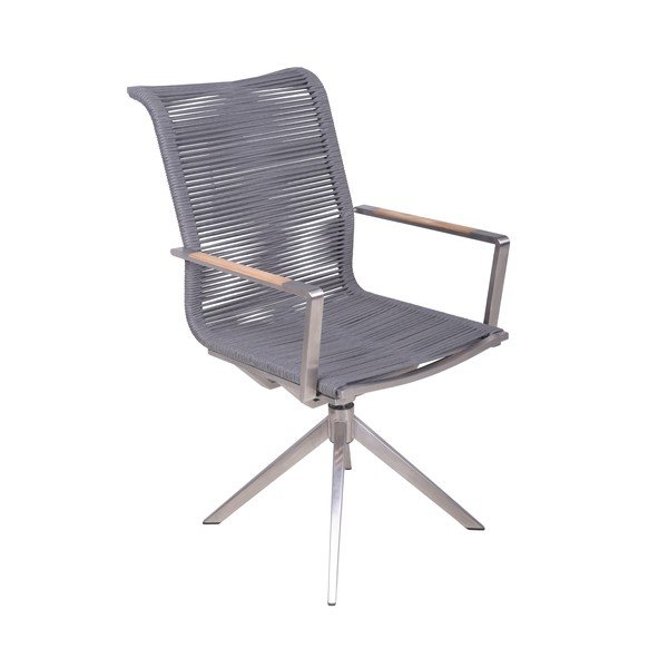 Sivá kovová záhradná stolička Rubiera – Garden Pleasure