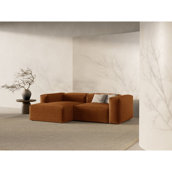 Rohová pohovka v tehlovej farbe (ľavý roh/s leňoškou) Bergamo – Cosmopolitan Design-image-1