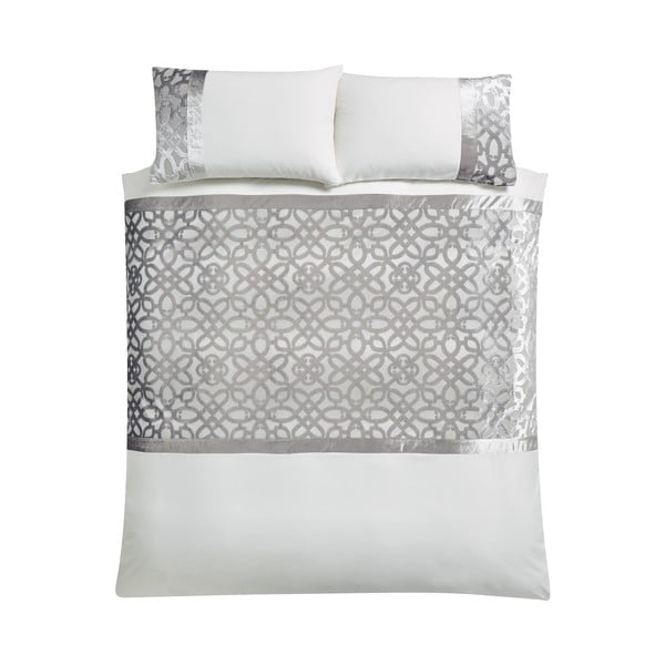 Béžovo-krémové zamatové obliečky na dvojlôžko 200x200 cm Lattice Cut - Catherine Lansfield