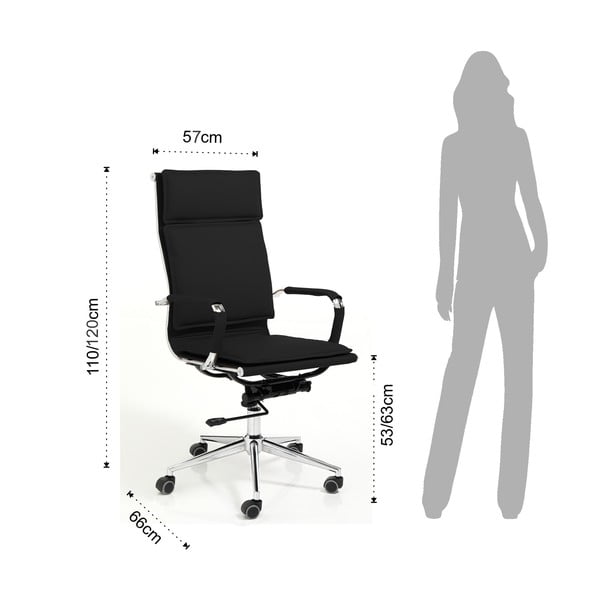Čierna kancelárska stolička z imitácie kože Premier – Tomasucci-image-4