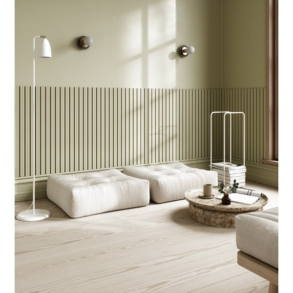 Menčestrový sedací puf Karup Design More Ivory-image-4