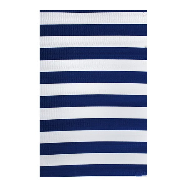 Modro-biely obojstranný vonkajší koberec Green Decore Stripes, 90 × 150 cm