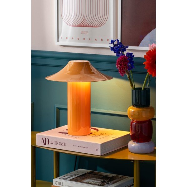 Oranžová kovová stolová lampa (výška  32 cm) Catania Trapeze – Leitmotiv-image-1