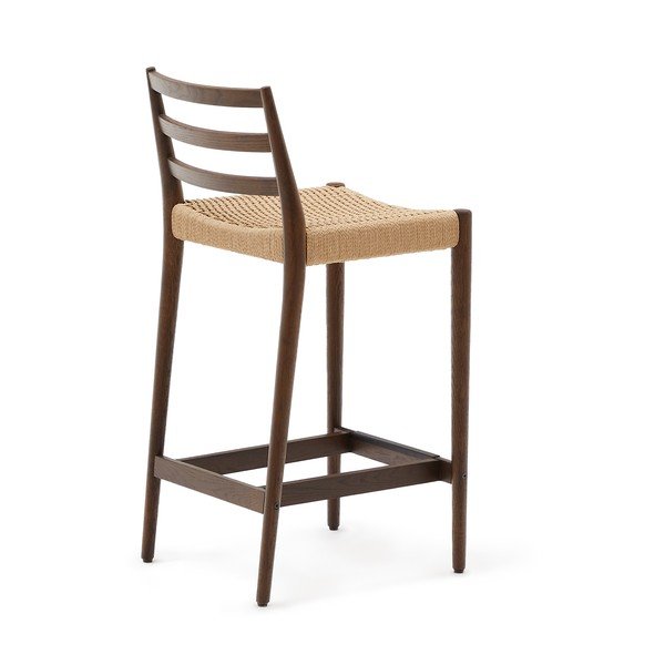 Hnedá/v prírodnej farbe barová stolička z dubového dreva (výška sedadla 70 cm) Analy – Kave Home-image-4