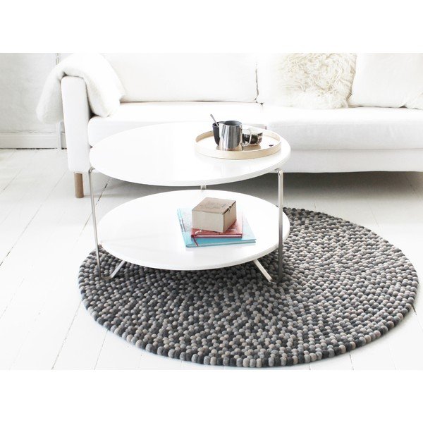 Tmavosivý guľôčkový vlnený koberec Wooldot Ball rugs, ⌀ 200 cm-image-2