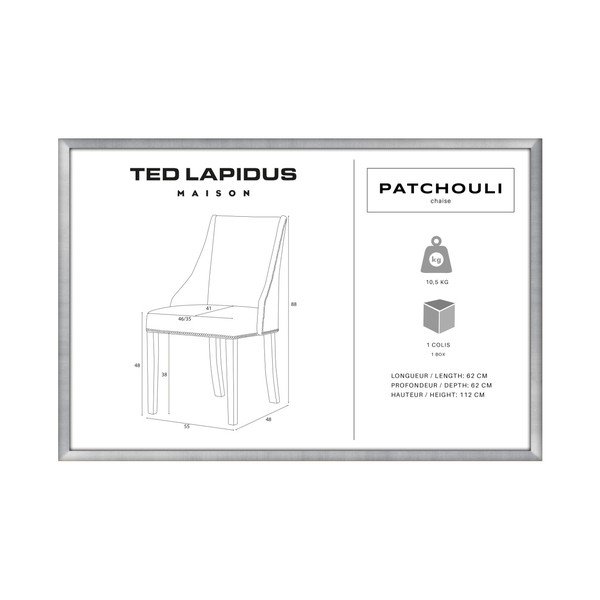 Sivo-hnedá stolička s čiernymi nohami Ted Lapidus Maison Patchouli-image-3