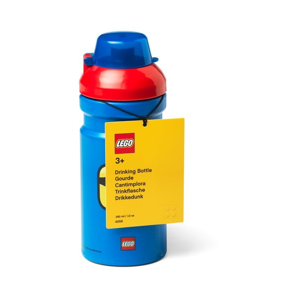 Modrá fľaša na vodu s červeným vekom LEGO® Iconic, 390 ml-image-1
