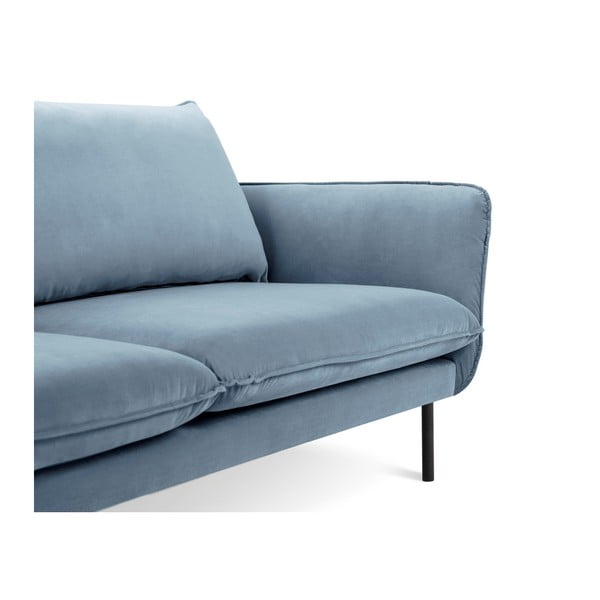 Svetlomodrá zamatová pohovka Cosmopolitan Design Vienna, 160 cm-image-3