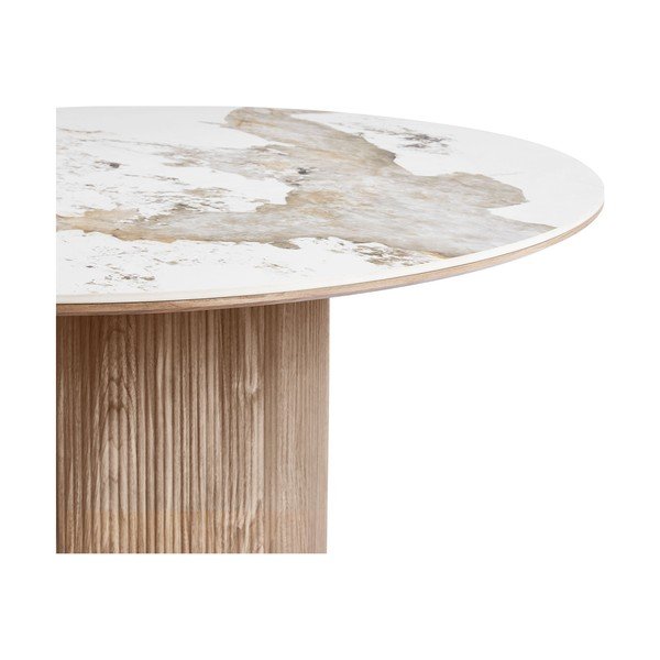 Okrúhly jedálenský stôl s doskou v dekore mramoru ø 140 cm Athens – House Nordic-image-1