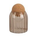 Hnedá sklenená dóza s korkovým vekom PT LIVING Gem, výška 14 cm