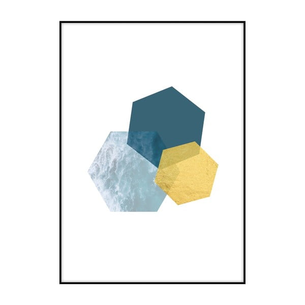 Plagát Imagioo Hexagons, 40 × 30 cm