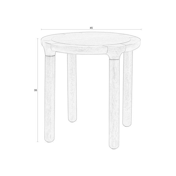 Okrúhly odkladací stolík v dekore jaseňa ø 45 cm Storm – Zuiver-image-4