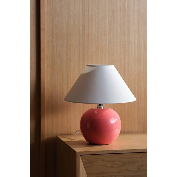 Ružová/krémovobiela keramická stolová lampa (výška  29 cm) Karamell – Jotex-image-2
