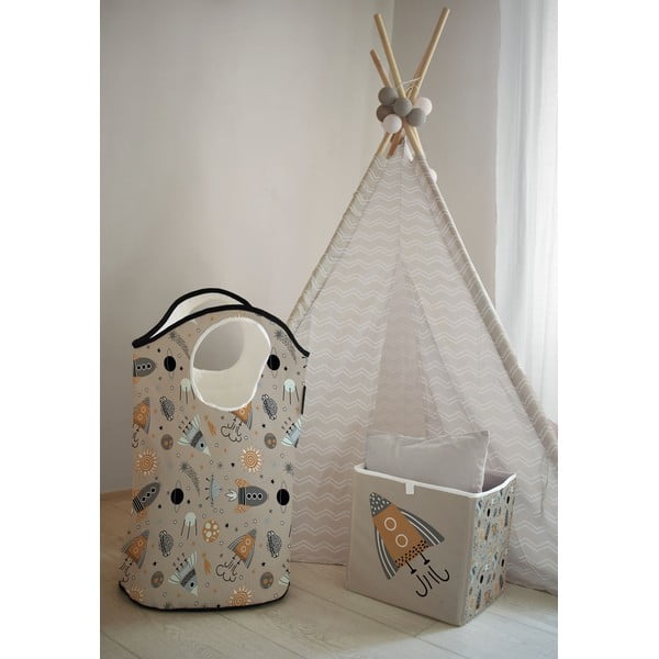 Béžový látkový detský úložný kôš Cosmos - Butter Kings-image-1