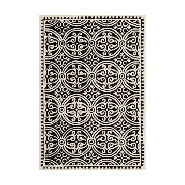Vlnený koberec Marina Black, 121x182 cm