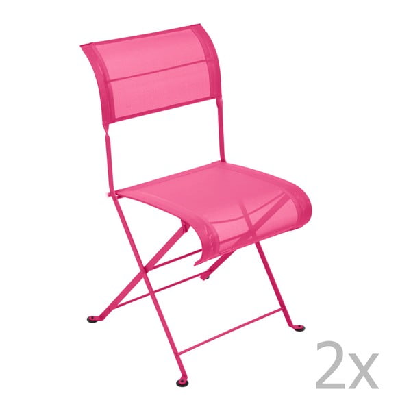 Sada 2 ružových skladacích stoličiek Fermob Dune
