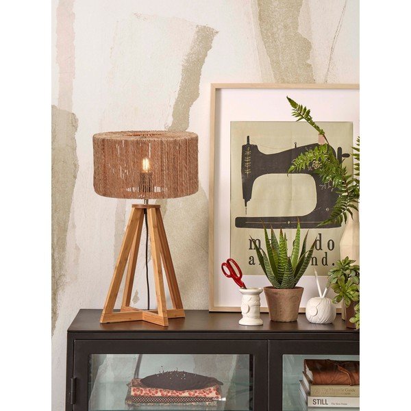 Stolová lampa s tienidlom z juty v prírodnej farbe (výška 51 cm) Iguazu – Good&amp;Mojo-image-1