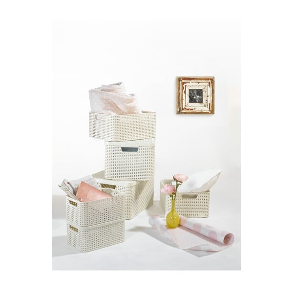 Krémovobiely plastový úložný box 29x39x17 cm Style – Curver-image-1