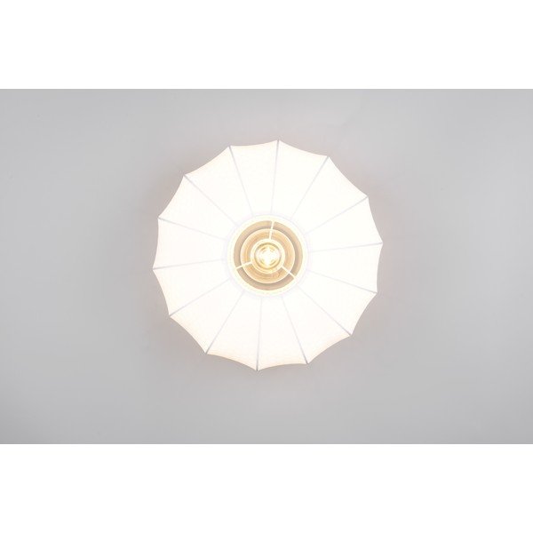 Biele kovové stropné svietidlo s textilným tienidlom ø 40 cm Madleine – Reality-image-4