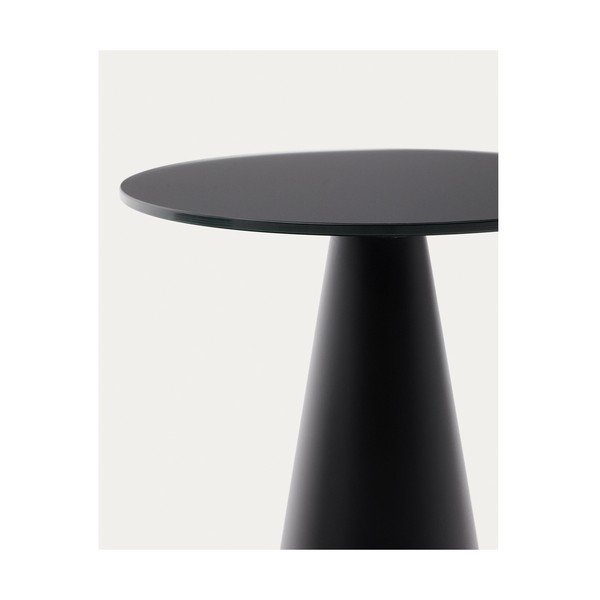 Okrúhly odkladací stolík so sklenenou doskou ø 35 cm Wilshire – Kave Home-image-4