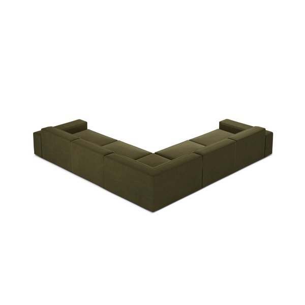 Khaki zamatová modulárna rohová pohovka (do L) Jodie – Micadoni -image-1