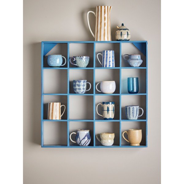 Modrá poschodová polica z recyklovaného dreva 70 cm Bekka – Bloomingville-image-1