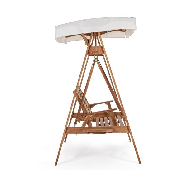 Drevená záhradná hojdačka v prírodnej farbe Noemi – Bizzotto-image-3