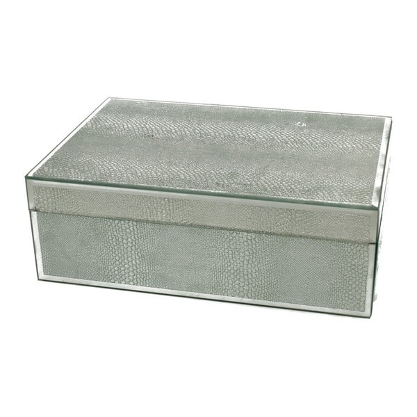 Úložná škatuľka na šperky so 2 šuplíky Duo Gift Silver Glitter, 24,5 cm