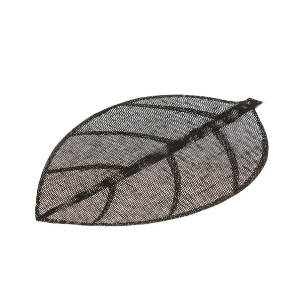 Čierne prestieranie v tvare listu Unimasa, 50 × 33 cm