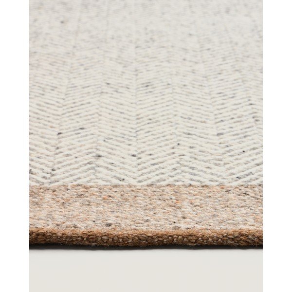 Béžový obojstranný/ručne tkaný vlnený behúň 80x200 cm Nifelia – Kave Home-image-3