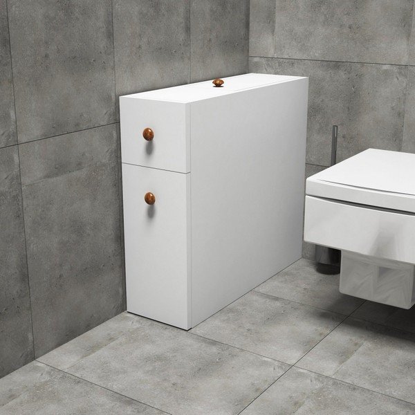Biela výsuvná kúpeľňová skrinka Smart-image-3