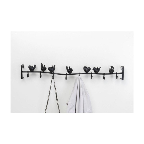 Čierny kovový nástenný vešiak Kare Design Birds, šírka 92 cm-image-2