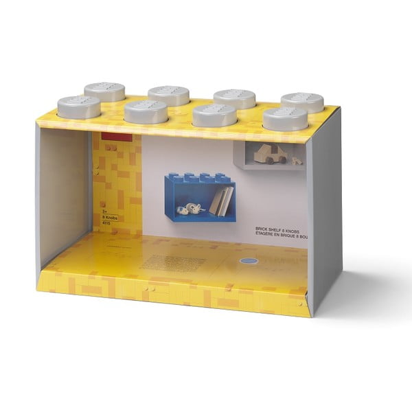 Detská sivá nástenná polica LEGO® Brick 8-image-1