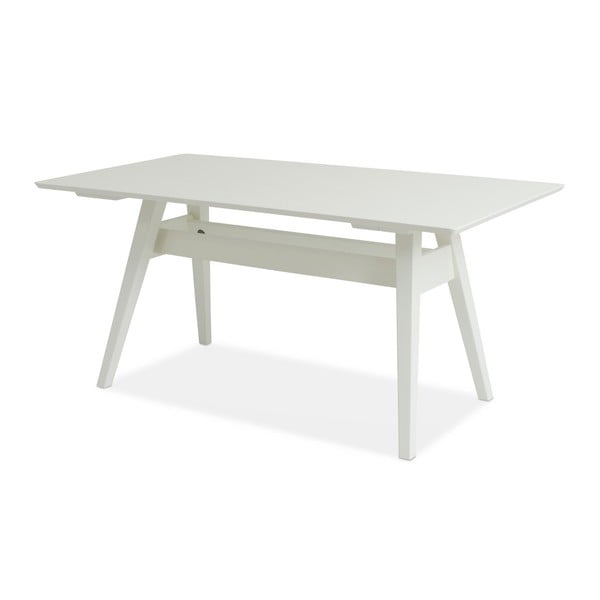 Biely ručne vyrobený jedálenský stôl z masívneho brezového dreva  Kiteen Notte, 75 × 140 cm
