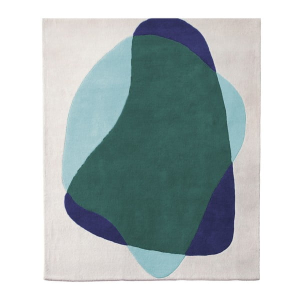 Zeleno-sivý koberec z čistej vlny HARTÔ Jane, 180 × 220 cm