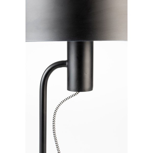Čierna stojacia lampa s kovovým tienidlom (výška 135 cm) Landon – White Label-image-4