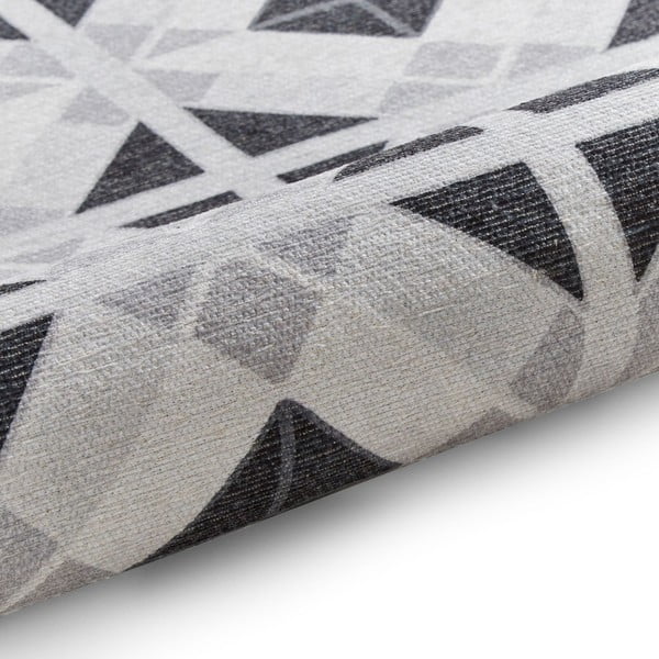 Prateľný behúň vo svetlo a tmavosivej farbe 76x230 cm Victoria Light – Think Rugs-image-3