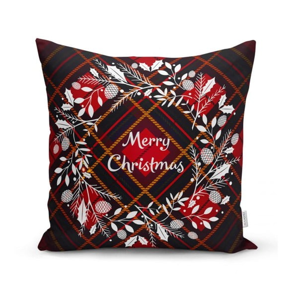 Súprava 4 vianočných obliečok na vankúš a behúň na stôl Minimalist Cushion Covers Tartan Christmas-image-3