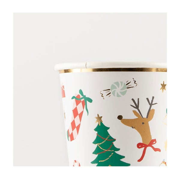 Papierové jednorazové tégliky v súprave 8 ks Jolly Christmas – Meri Meri-image-3