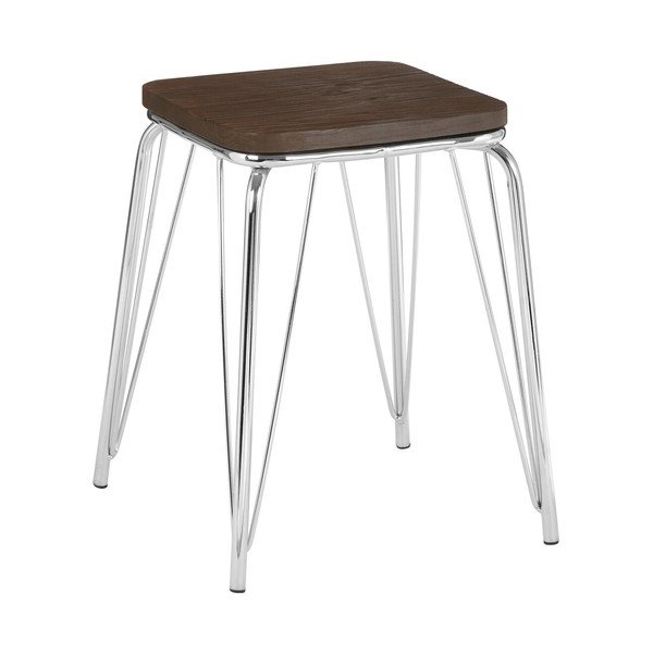 Stolička z brestového dreva v striebornej farbe/v prírodnej farbe District – Premier Housewares