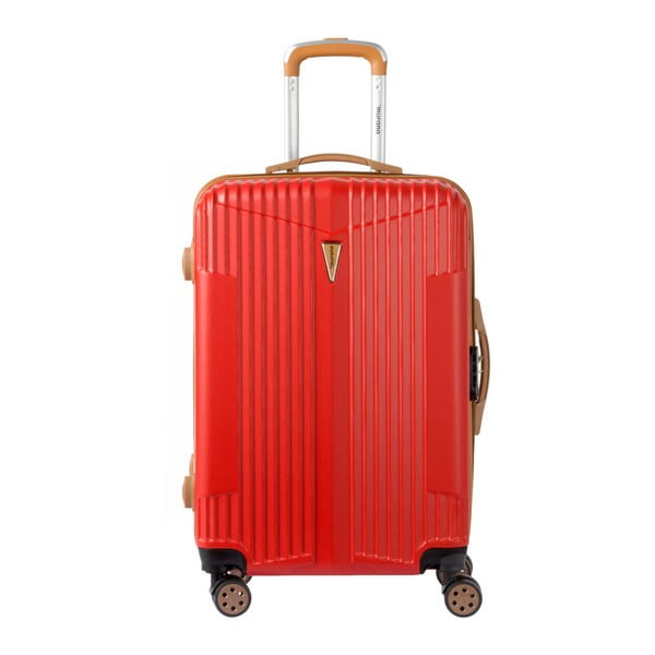 Červený kufor na kolieskach Murano Europa