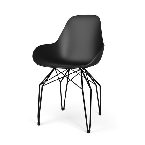 Čierna stolička s čiernou podnožou Kubikoff Diamond