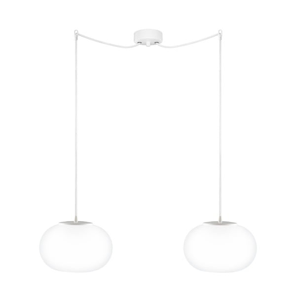 Dvojité stropné svietidlo z opálového skla s bielou objímkou ​​Sotto Luce DOSEI