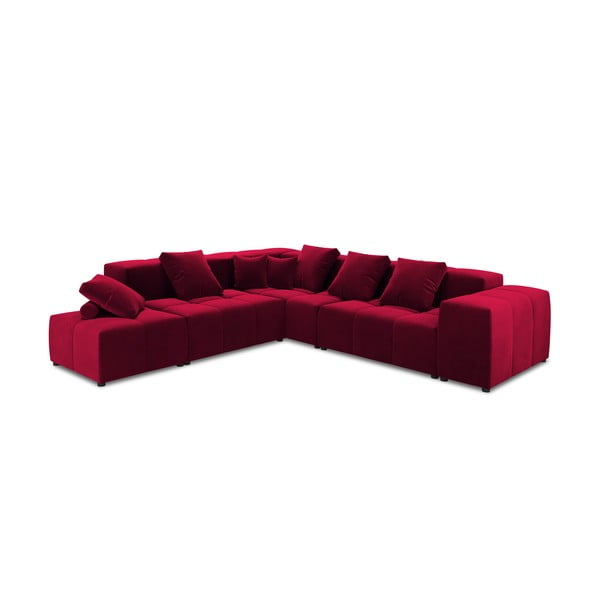 Červená zamatová rohová pohovka (variabilná) Rome Velvet - Cosmopolitan Design