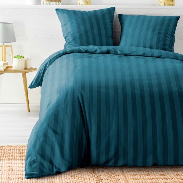 Modré predĺžené obliečky na dvojlôžko z mikrovlákna 240x220 cm Cleo – douceur d'intérieur-image-1