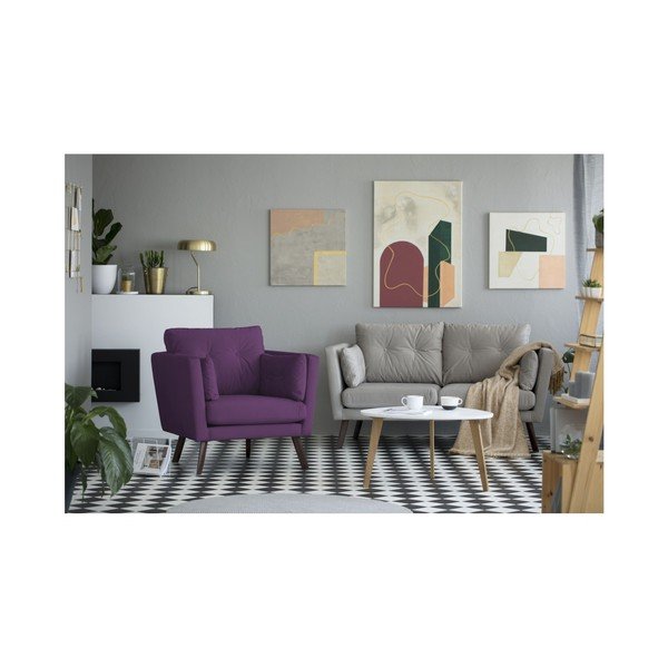 Fialové kreslo Mazzini Sofas Cotton-image-4