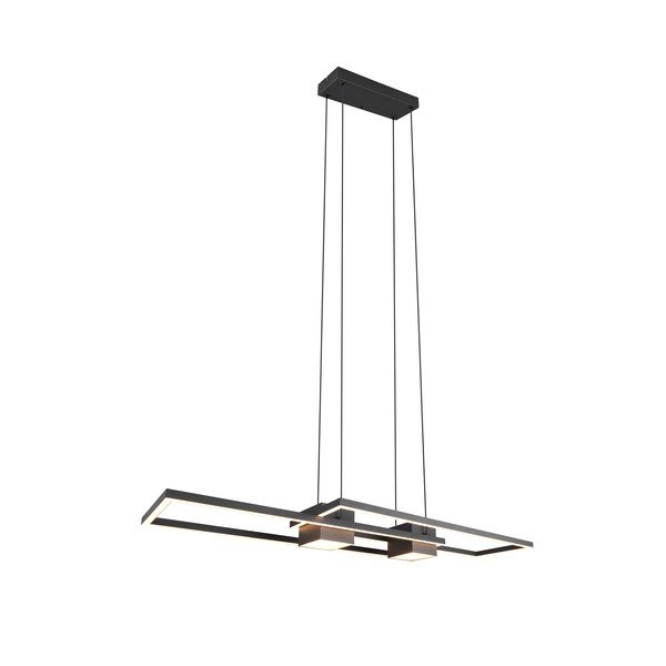 Matne čierne LED stmievateľné závesné svietidlo na diaľkové ovládanie Albany – Trio-image-3