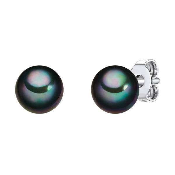 Náušnice s antracitovočiernou perlou Perldesse Muschel, ⌀ 0,6 cm