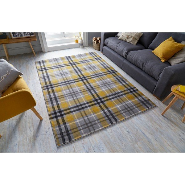 Žlto-sivý koberec Flair Rugs Highland, 200 x 290 cm-image-4